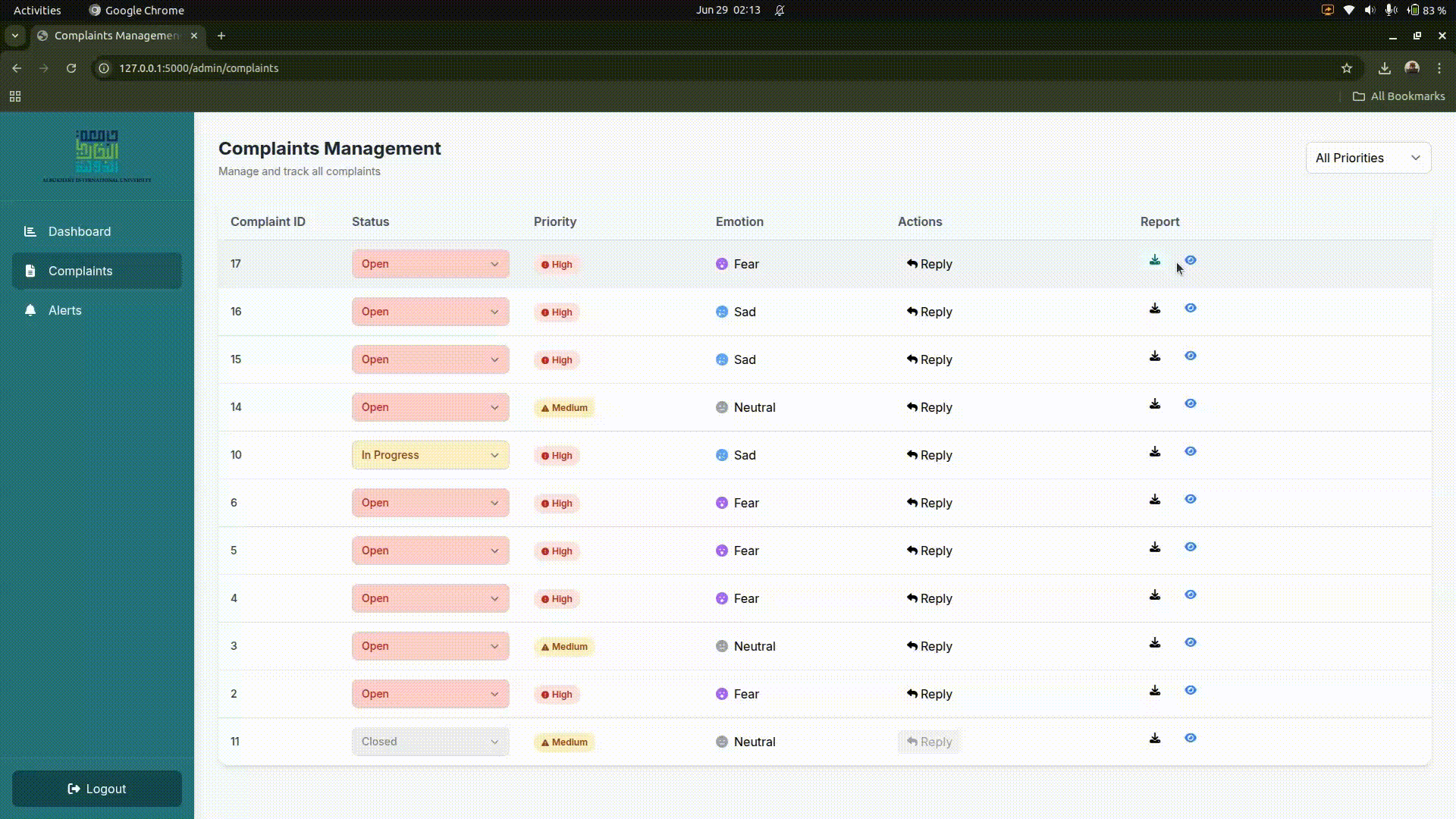 Emotion-Aware AI Complaint Management System